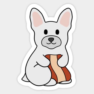 White French Bulldog Bacon Sticker